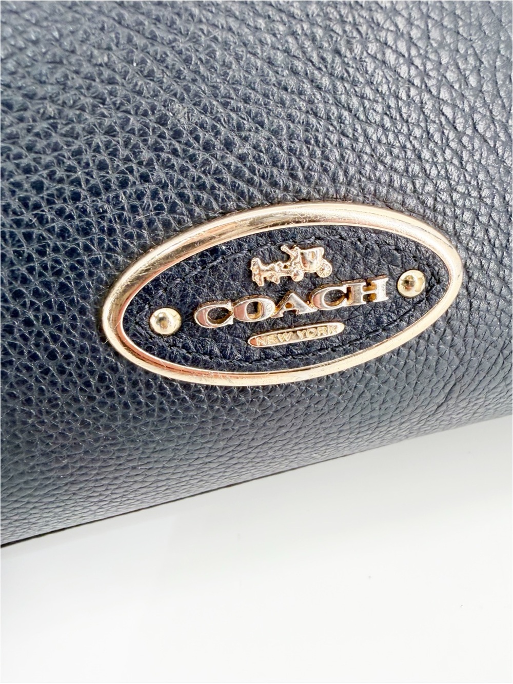 Coach Navy Blue Scout Hobo Bag Pebbled Leather - Picture 3 of 10